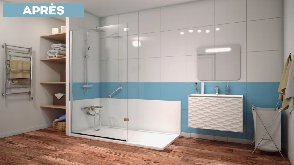 Illustration d’une douche sécurisée après les travaux